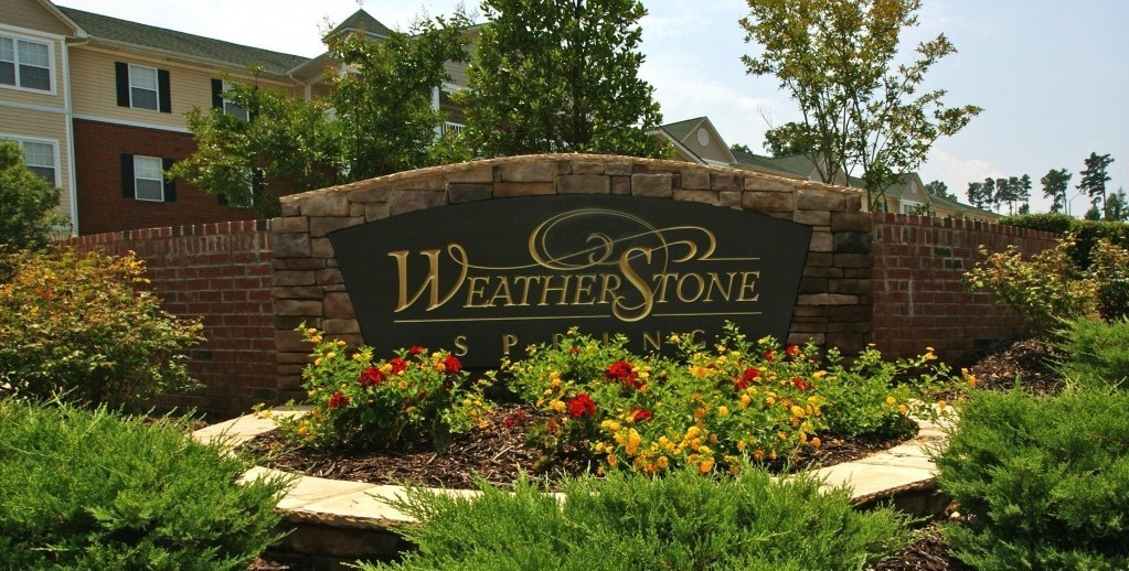 Entrance to Weatherstone Creek Condominiums in Cary NC